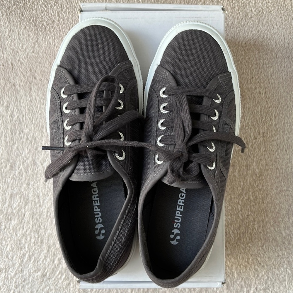 Superga dark gray Cotu Classic Size 6.5 (37)EUC